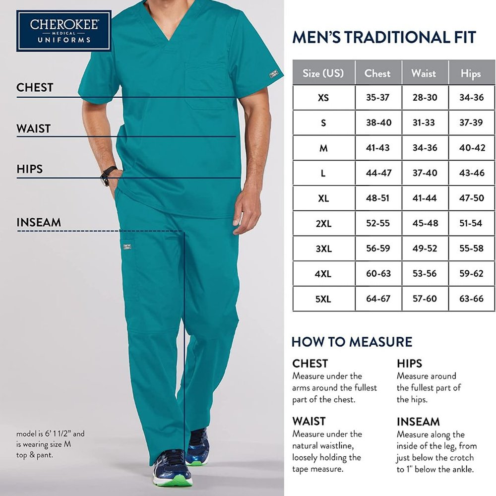 Core Stretch by Cherokee Workwear Men’s V-Neck Solid Scrub Top Sz XS Wine 4743 - Picture 11 of 11